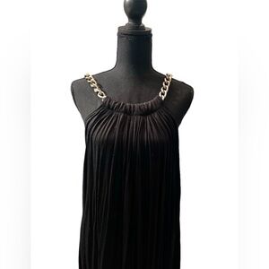 Darling Black Rachel Pally Knit Swing Dress with Gold Chain Straps size Small